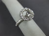 ESTATE LARGE .90CT DIAMOND PLATINUM 3D HALO SEMI MOUNT ENGAGEMENT RING #23753