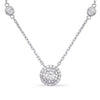 .86CT DIAMOND 14KT WHITE GOLD CLASSIC SOLITAIRE HALO BY THE YARD LOVE NECKLACE