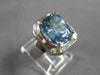 6.60CT DIAMOND & AAA AQUAMARINE 14KT WHITE GOLD 3D SQUARE HALO ENGAGEMENT RING