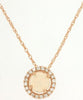 .38CT DIAMOND & AAA OPAL 14KT ROSE GOLD CLASSIC ROUND HALO FLOATING PENDANT