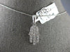ESTATE .30CT DIAMOND 14KT WHITE GOLD CLASSIC CHAMSA HAMSA LUCKY FLOATING PENDANT
