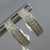 ESTATE .34CT DIAMOND 14KT WHITE GOLD CLASSIC 2 ROW HUGGIE HOOP HANGING EARRINGS