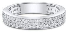 .41CT DIAMOND 14KT WHITE GOLD 3 ROW PAVE SEMI ETERNITY WEDDING ANNIVERSARY RING