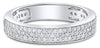 .41CT DIAMOND 14KT WHITE GOLD 3 ROW PAVE SEMI ETERNITY WEDDING ANNIVERSARY RING
