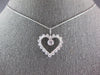 1.38CT DIAMOND 14KT WHITE GOLD SOLITAIRE OPEN HEART LOVE FLOATING PENDANT #27290