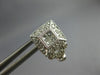 LARGE .90CT DIAMOND 14K WHITE GOLD 3D ROUND & PRINCESS SQUARE HANGING EARRINGS