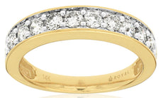 .75CT DIAMOND 14KT YELLOW GOLD 3D ROUND CHANNEL SEMI ETERNITY ANNIVERSARY RING