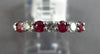 .63CT DIAMOND & AAA RUBY 14K WHITE GOLD 3D 7 STONE SHARED PRONG ANNIVERSARY RING
