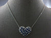 LARGE 3.0CT DIAMOND & AAA SAPPHIRE 14K WHITE GOLD 3D HEART LOVE FLOATING PENDANT