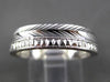 ANTIQUE WIDE 14K WHITE GOLD DIAMOND CUT FILIGREE WEDDING ANNIVERSARY RING #18933