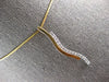 ESTATE 1.88CT DIAMOND 18K 2 TONE GOLD 3D 2 ROW SWIRL DOUBLE BAR FLOATING PENDANT