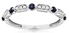 .35CT DIAMOND & AAA SAPPHIRE 14K WHITE GOLD HEXAGON BY THE YARD ANNIVERSARY RING