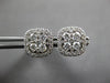 ESTATE 1.0CT DIAMOND 18KT WHITE GOLD 3D ROUND CLUSTER SQUARE EARRING JACKET SET