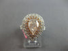 LARGE GIA 2.25CT WHITE & PINK DIAMOND 18K WHITE & ROSE GOLD HALO ENGAGEMENT RING