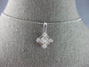ESTATE .67CT DIAMOND 18KT WHITE GOLD 3D ROUND & BAGUETTE SQUARE FLOATING PENDANT
