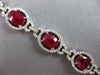 WIDE & LONG 19.22CT DIAMOND & AAA RUBY 14K WHITE GOLD OVAL TENNIS BRACELET 27516