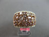 LARGE 3.66CT WHITE & PINK DIAMOND 18K WHITE & ROSE GOLD CLUSTER ANNIVERSARY RING