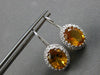 4.40CT DIAMOND & AAA CITRINE 14KT WHITE GOLD OVAL & ROUND HALO HANGING EARRINGS
