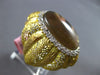 ANTIQUE EXTRA LARGE .90CT DIAMOND & AAA MOTHER OF PEARL 14KT YELLOW GOLD 3D RING