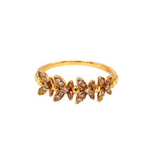 ESTATE .15CT DIAMOND 18KT YELLOW GOLD 3D CLASSIC ROUND MULTI BUTTERFLY FUN RING