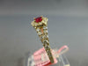 ESTATE 1.04CT DIAMOND & AAA RUBY 14KT YELLOW GOLD 3D CLASSIC HALO LOVE RING