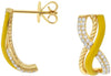.35CT DIAMOND & YELLOW ENAMEL 14KT YELLOW GOLD CRISS CROSS LOVE HANGING EARRINGS