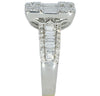 LARGE 2.09CT DIAMOND 18KT WHITE GOLD 3D ROUND & BAGUETTE SQUARE ANNIVERSARY RING