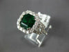 5.7CT DIAMOND & AAA EMERALD 18K WHITE GOLD SQUARE 3/4TH ETERNITY ENGAGEMENT RING