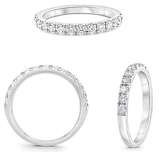 .46CT DIAMOND 14KT WHITE GOLD ROUND CLASSIC SEMI MOUNT WEDDING ANNIVERSARY RING