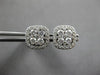 ESTATE 1.0CT DIAMOND 18KT WHITE GOLD 3D ROUND CLUSTER SQUARE EARRING JACKET SET