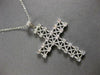 ESTATE LARGE 1.0CT DIAMOND 14KT WHITE GOLD ROUND CROSS MULTI X FLOATING PENDANT