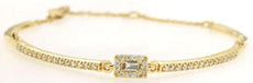 .35CT DIAMOND 14K YELLOW GOLD 3D ROUND & EMERALD CUT SQUARE BY THE YARD BRACELET