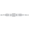 LARGE 4.15CT DIAMOND 18KT WHITE GOLD ROUND & BAGUETTE GRADUATING TENNIS BRACELET