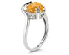 3.77CT DIAMOND & AAA CITRINE 14KT WHITE GOLD 3D HEART SHAPE SOLITAIRE LOVE RING