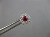 ESTATE .90CT DIAMOND & AAA RUBY 18KT WHITE GOLD 3D ROUND FLOWER STUD EARRINGS