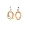 ESTATE .58CT DIAMOND 18KT TRI COLOR GOLD 3D TRINITY OVAL FUN HANGING EARRINGS