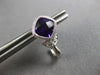 1.63CT DIAMOND & AAA AMETHYST 14KT WHITE GOLD CUSHION & ROUND HANGING EARRINGS