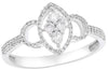 ESTATE. 33CT DIAMOND 14K WHITE GOLD 3D ROUND & MARQUISE SHAPE LOVE KNOT FUN RING