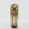 .93CT LIGHT PINK & FANCY YELLOW DIAMOND 18K YELLOW & ROSE GOLD XO FUN LOVE RING