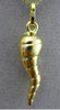 ESTATE 14KT YELLOW GOLD 3D HANDCRAFTED RIDGE ITALIAN HORN PENDANT & CHAIN #25072