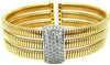 ESTATE LARGE 1.34CT DIAMOND 18K 2 TONE GOLD MULTI ROW SNAKE CUFF BANGLE BRACELET