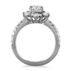 ESTATE 1.75CT DIAMOND 14KT WHITE GOLD 3D CLASSIC ROUND FLOWER ENGAGEMENT RING