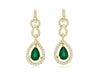 ESTATE 1.16CT DIAMOND & AAA EMERALD 14KT YELLOW GOLD CHANDELIER HANGING EARRINGS
