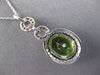 LARGE 2.40CT DIAMOND & AAA PERIDOT 14KT WHITE GOLD OVAL & ROUND FLOATING PENDANT