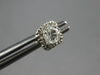 ESTATE .50CT DIAMOND 14K WHITE GOLD 3D CLASSIC ROUND SQUARE HALO STUD EARRINGS