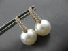 LARGE .61CT DIAMOND & AAA SOUTH SEA PEARL 18KT ROSE GOLD 3 ROW HANGING EARRINGS