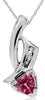 .48CT DIAMOND & AAA PINK SAPPHIRE 14KT WHITE GOLD TRILLION & ROUND FUN PENDANT