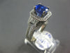 ESTATE LARGE 2.63CT DIAMOND & AAA SAPPHIRE 18KT WHITE GOLD OVAL ENGAGEMENT RING