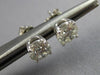 ESTATE LARGE 1.42CT DIAMOND 14K WHITE GOLD ROUND 4 PRONG SOLITAIRE STUD EARRINGS