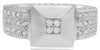 ESTATE 1.20CT DIAMOND 18KT WHITE GOLD 3D SQUARE PYRAMID FUN RING